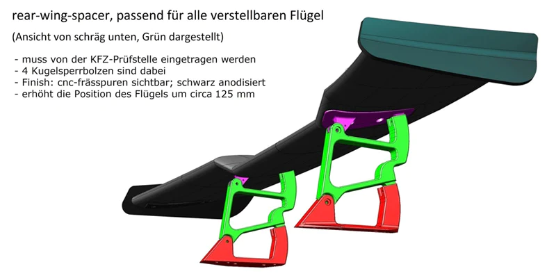 AIRCONCEPT | Spacer Paar für Heckflügel | BMW 2er/4er/M2/M4 (F22/F32/F82/F87)