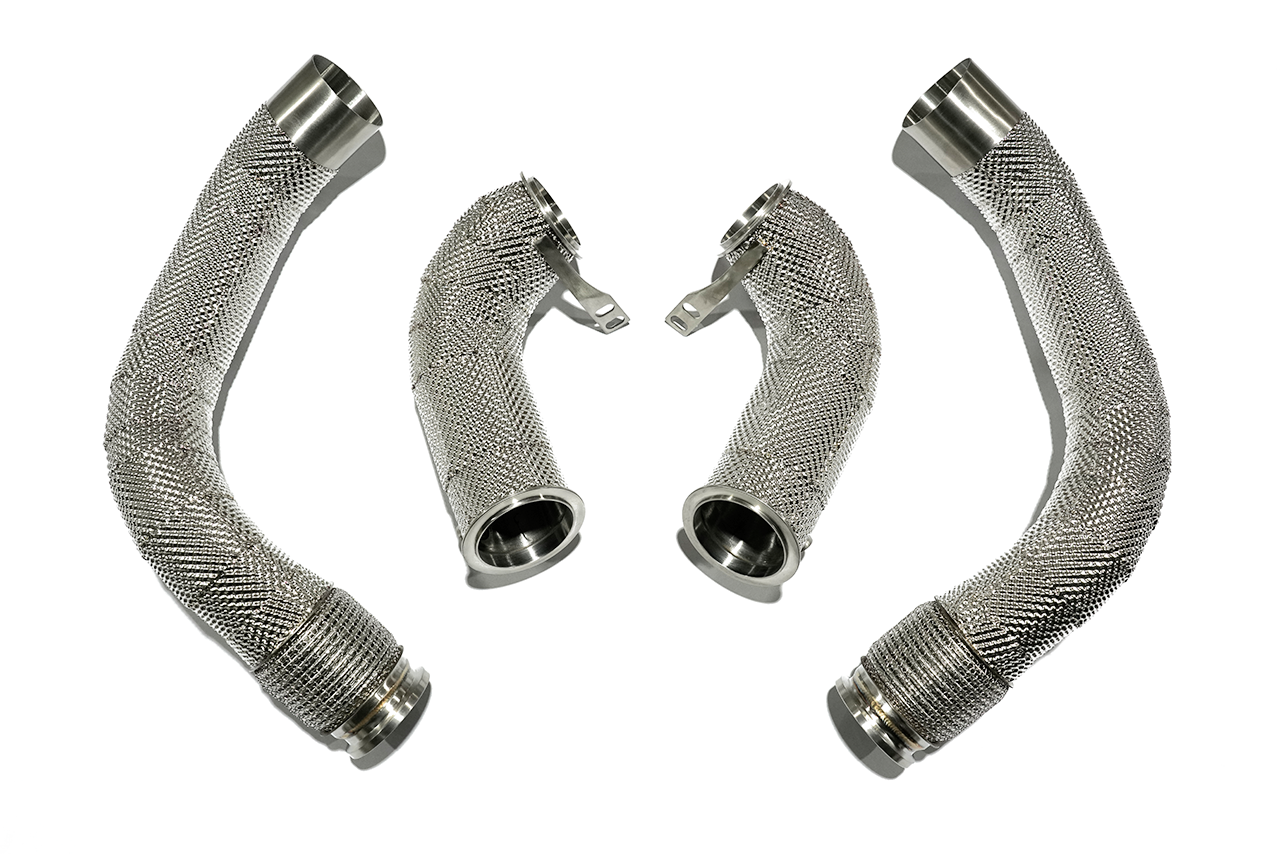 Aulitzky Exhaust | Downpipe 3" (76mm) | passend für BMW M5/M8 (F90/F91/F92/F93) S63 | Motorsportartikel