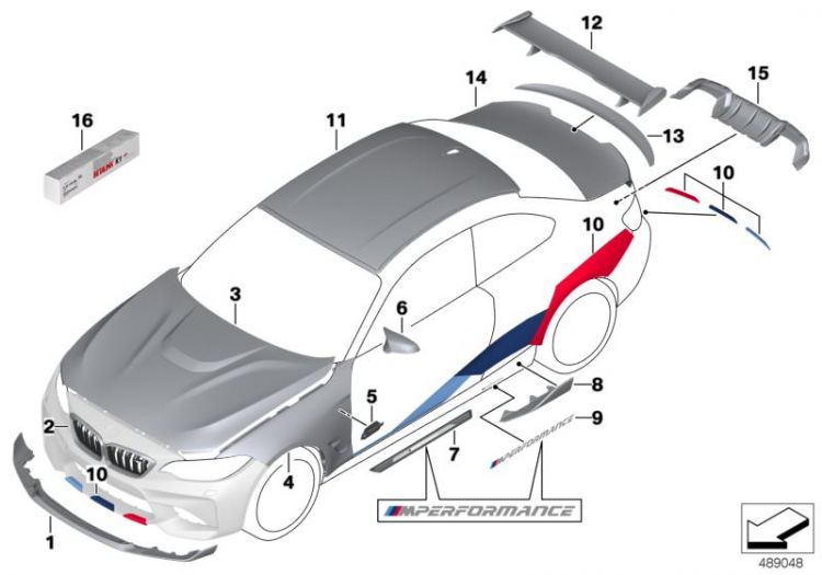 BMW M Performance | Seitenwand Carbon Set | BMW M2 Competition / M2 CS 41 35 2 449 803 / 41 35 2 449 804