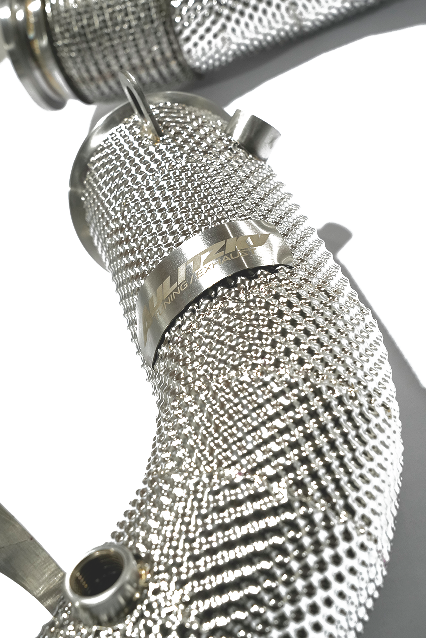 Aulitzky Exhaust | Downpipe 3" (76mm) | passend für BMW M5/M8 (F90/F91/F92/F93) S63 | Motorsportartikel
