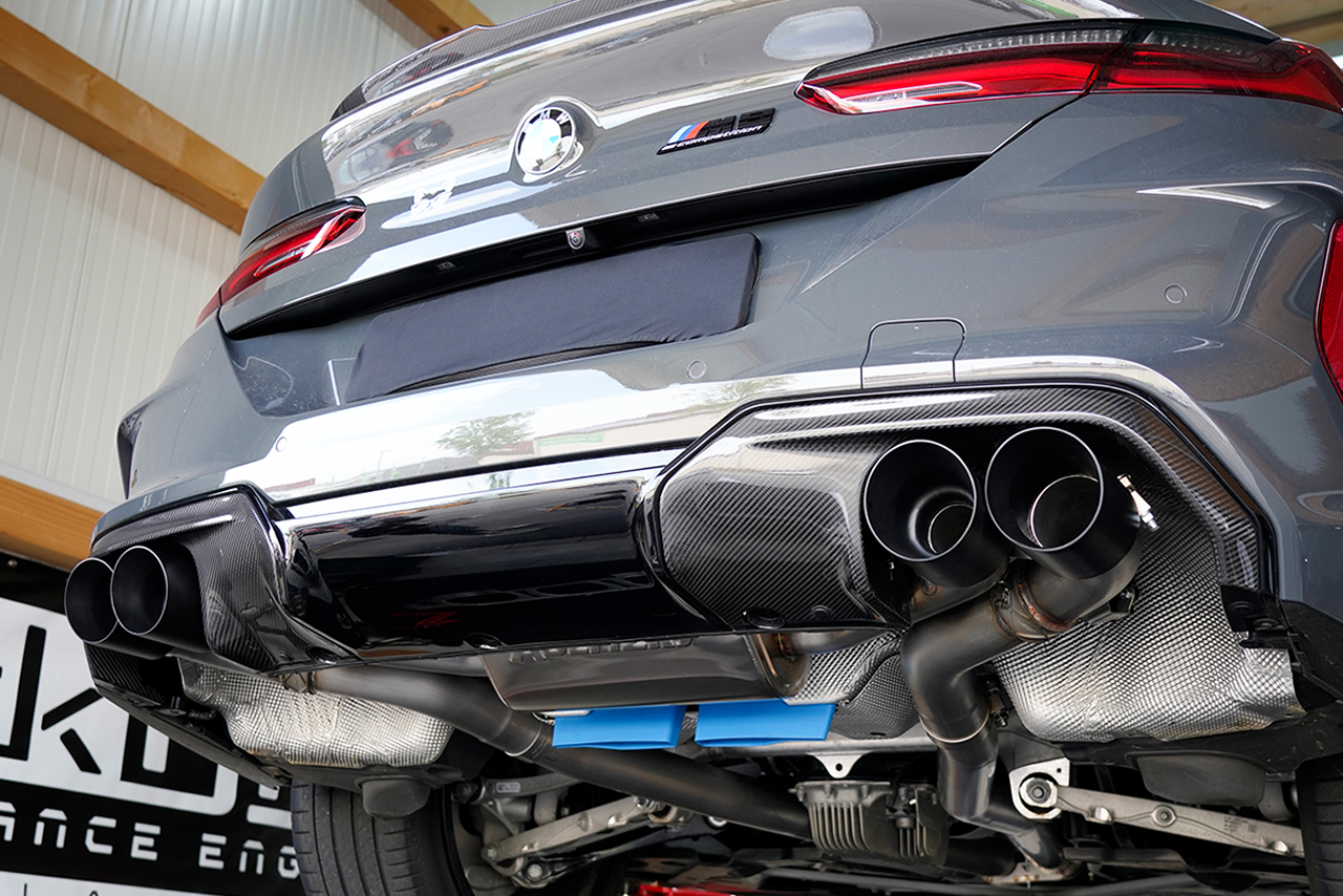 Aulitzky Exhaust | ECE Abgasanlage ab Kat/OPF mit Klappensteuerung | passend für BMW M8 inkl. Competition (F92) S63
