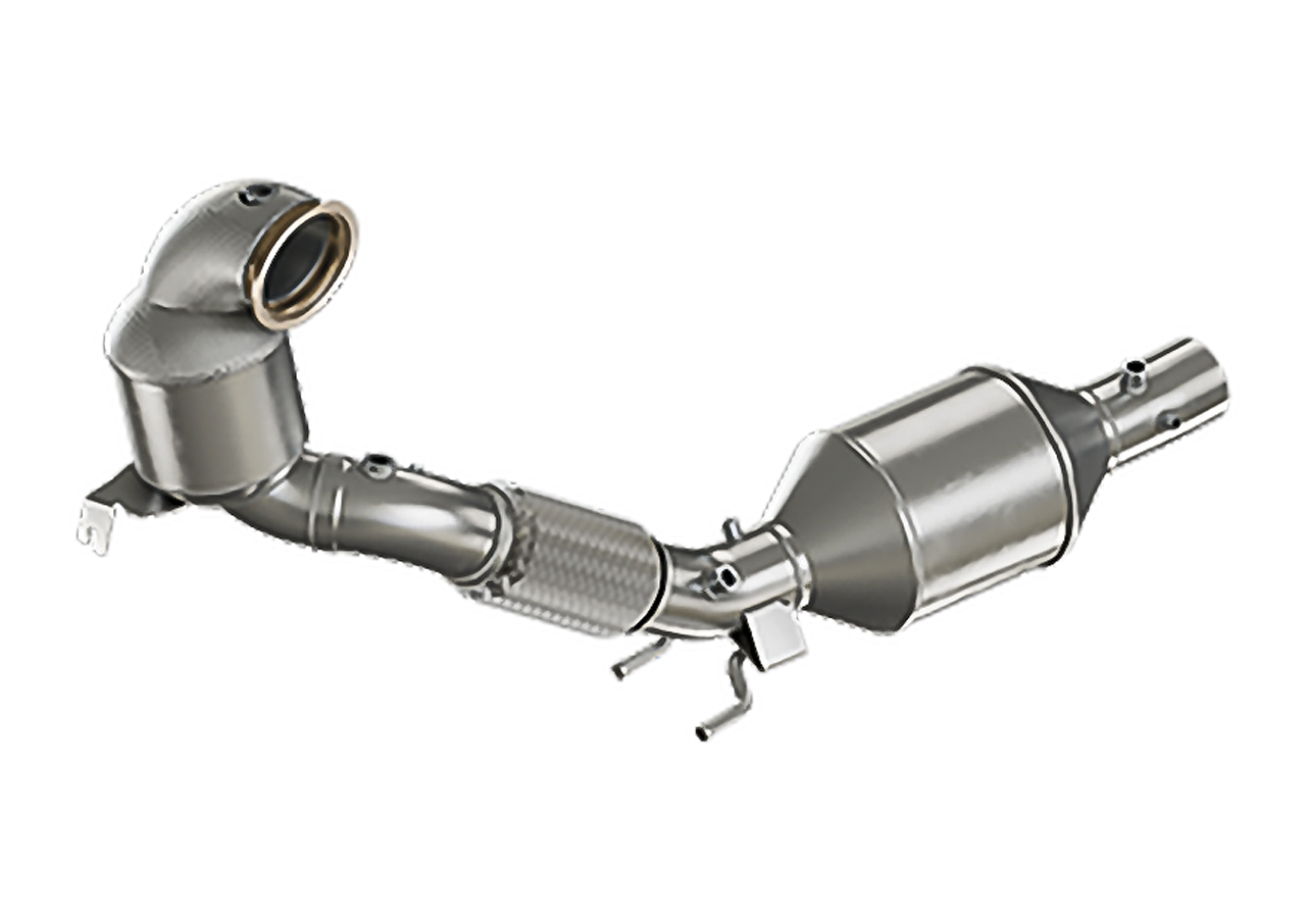Aulitzky Exhaust | ECE Downpipe 3" (76mm) mit Sport-Kat | passend für VAG 2.0 T(F)SI EA888 Gen.4 FWD OPF | Golf 8 GTI/ CS | Octavia NX RS | Formentor