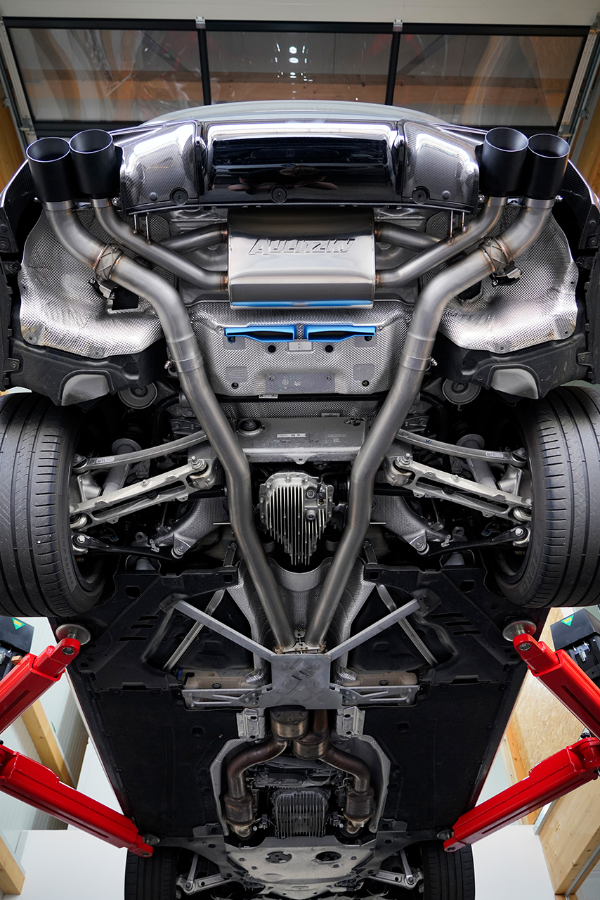 Aulitzky Exhaust | ECE Abgasanlage ab Kat/OPF mit Klappensteuerung | passend für BMW M8 inkl. Competition (F92) S63