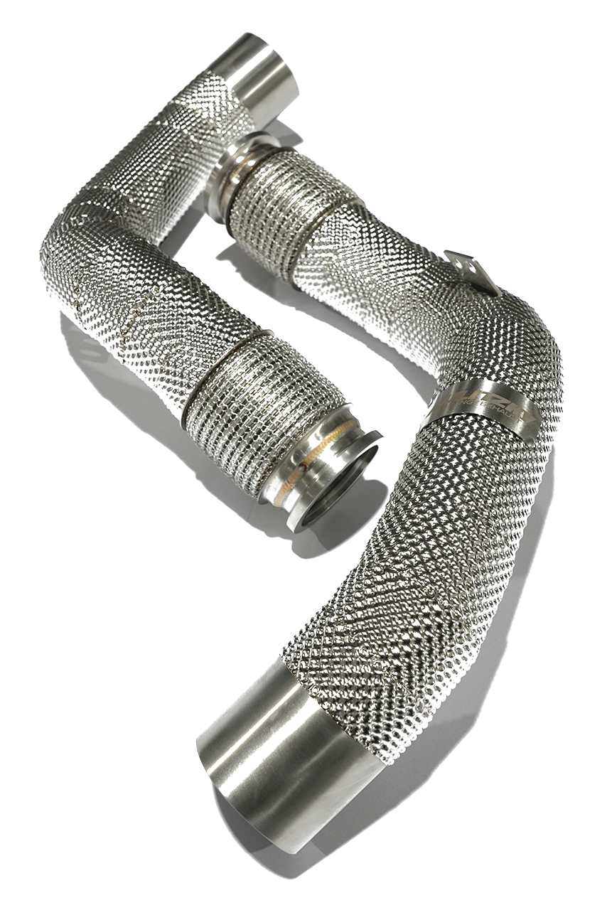 Aulitzky Exhaust | Downpipe 3" (76mm) | passend für BMW M5/M8 (F90/F91/F92/F93) S63 | Motorsportartikel