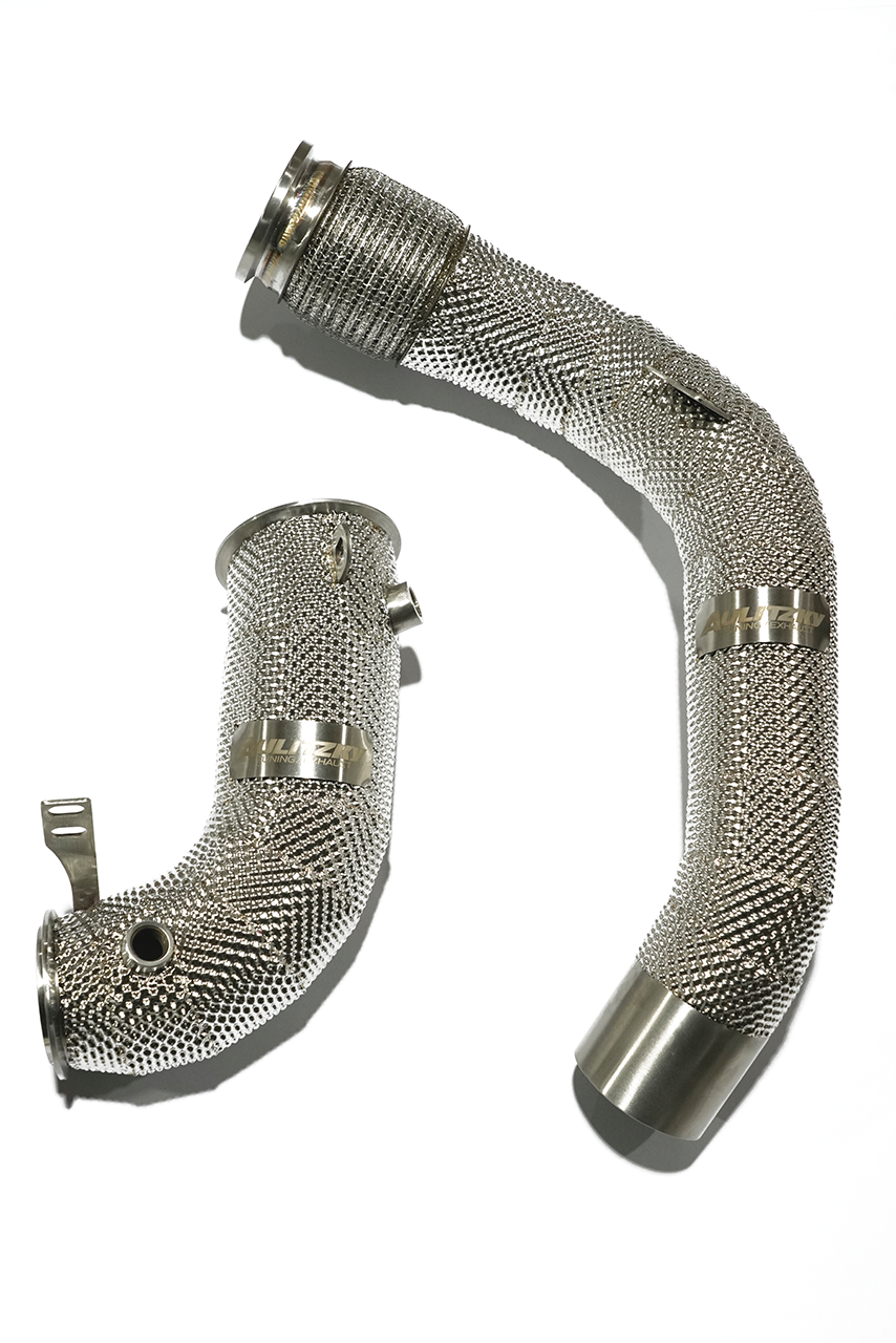 Aulitzky Exhaust | Downpipe 3" (76mm) | passend für BMW M5/M8 (F90/F91/F92/F93) S63 | Motorsportartikel