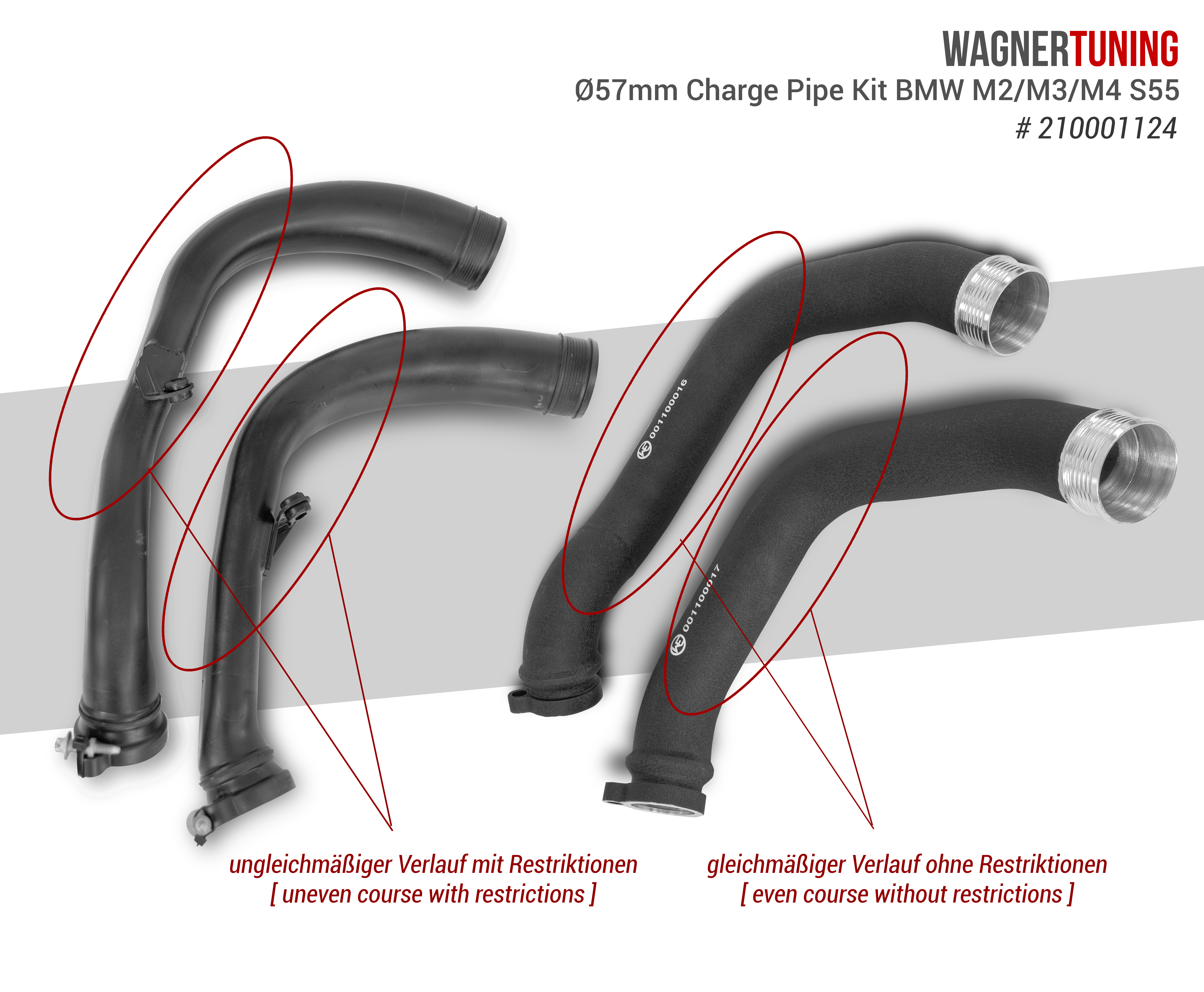 Wagner Tuning | Charge Pipe Kit Ø57mm | BMW M2/M3/M4 inkl. Competition/CS/GTS (F80/F82/F83/F87) S55