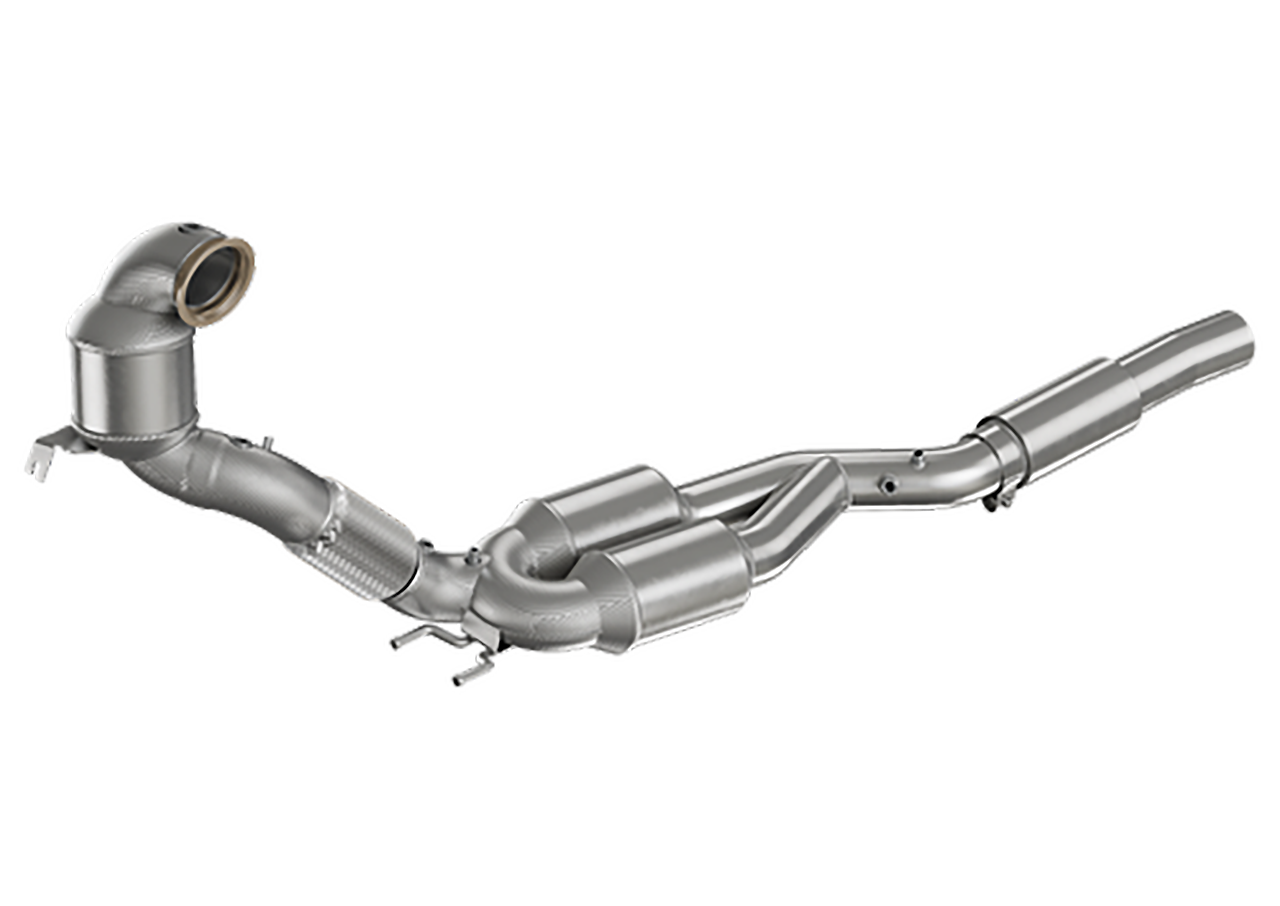 Aulitzky Exhaust | ECE Downpipe mit Sport-Kat | passend für VAG 2.0 T(F)SI EA888 Gen.4 AWD OPF | Golf 8 R | A3/S3 8Y | Ateca/Formentor etc.