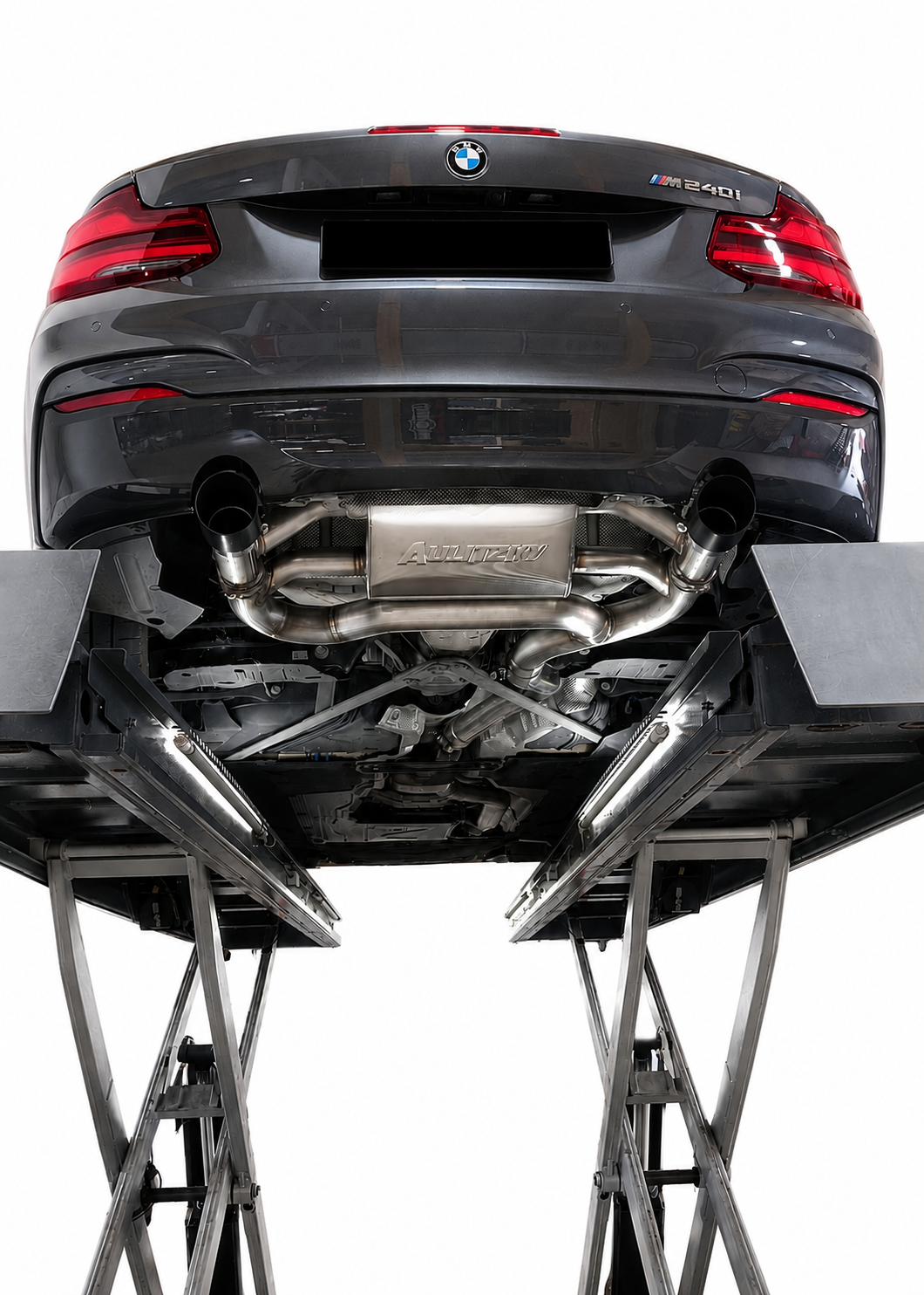 Aulitzky Exhaust | ECE Abgasanlage 3" (76mm) ab KAT/OPF mit Klappensteuerung | passend für BMW 440i (F-Serie)